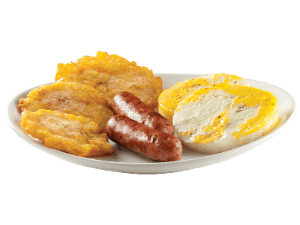 Patacones, Salchichas y Huevos