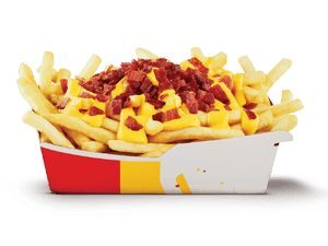 Papas con cheddar y bacon